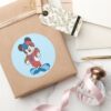 Sporty_Mickey___Football_Pose_Classic_Round_Sticker_5 Sporty Mickey Football Pose Classic Round Sticker