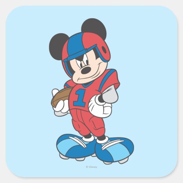 Sporty_Mickey___Football_Pose_Square_Sticker_1 Sporty Mickey Football Pose Square Sticker