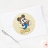 Sporty_Mickey___Holding_Football_Classic_Round_Sticker_3 Sporty Mickey Holding Football Classic Round Sticker