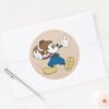 Sporty_Mickey___Throwing_Football_Classic_Round_Sticker_3 Sporty Mickey Throwing Football Classic Round Sticker