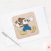 Sporty_Mickey___Throwing_Football_Square_Sticker_3 Sporty Mickey Throwing Football Square Sticker