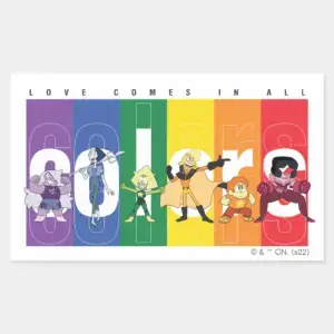 Steven Universe Love Comes In All Colors Rectangular Sticker