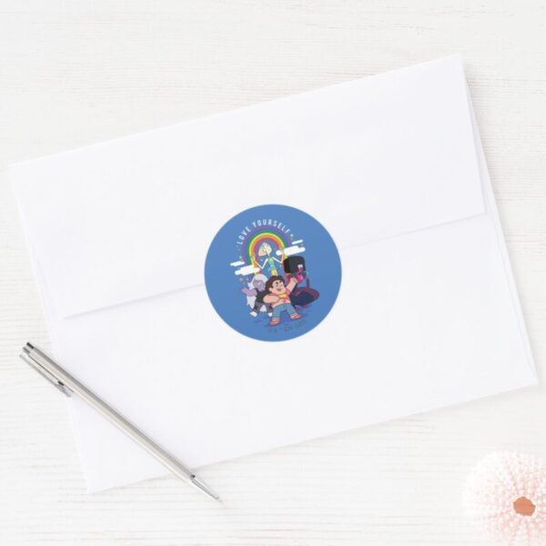 Steven_Universe_-_Love_Yourself_Classic_Round_Sticker_3 Steven Universe Love Yourself Classic Round Sticker