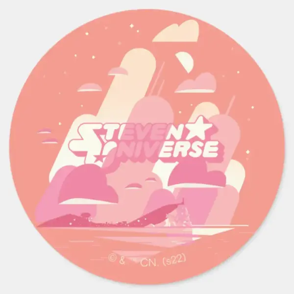 Steven_Universe___Beach_City_Classic_Round_Sticker_1 Steven Universe Beach City Classic Round Sticker