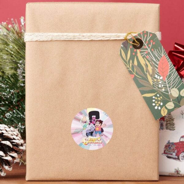 Steven_Universe___Crystal_Gem_Group_Huddle_Classic_Round_Sticker_6 Steven Universe Crystal Gem Group Huddle Classic Round Sticker