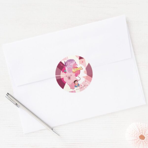 Steven_Universe___Rose_Quartz_Legacy_Classic_Round_Sticker_3 Steven Universe Rose Quartz Legacy Classic Round Sticker