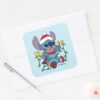Stitch Christmas Lights Square Sticker