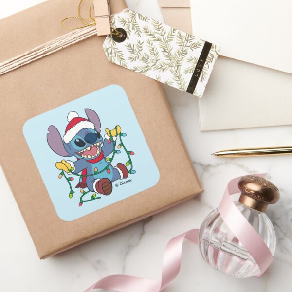 Stitch_Christmas_Lights_Square_Sticker_5 Stitch Christmas Lights Square Sticker