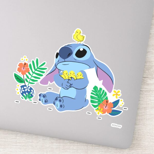 Stitch_Cuddling_Baby_Easter_Chicks_Sticker_9 Stitch Cuddling Baby Easter Chicks Sticker