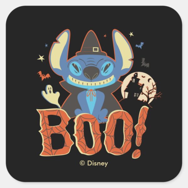 Stitch Halloween Boo Square Sticker
