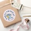 Stitch Holding Pineapple Happy Birthday Classic Round Sticker