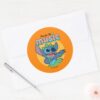 Stitch Here For The Music Classic Round Sticker