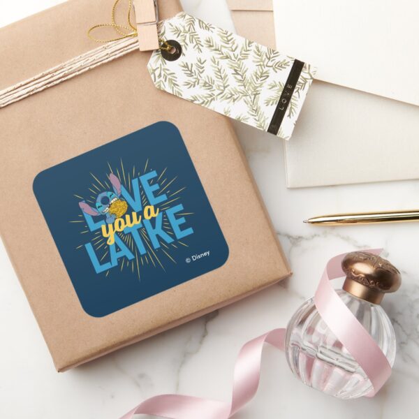Stitch___Love_You_a_Latke_Square_Sticker_5 Stitch Love You A Latke Square Sticker