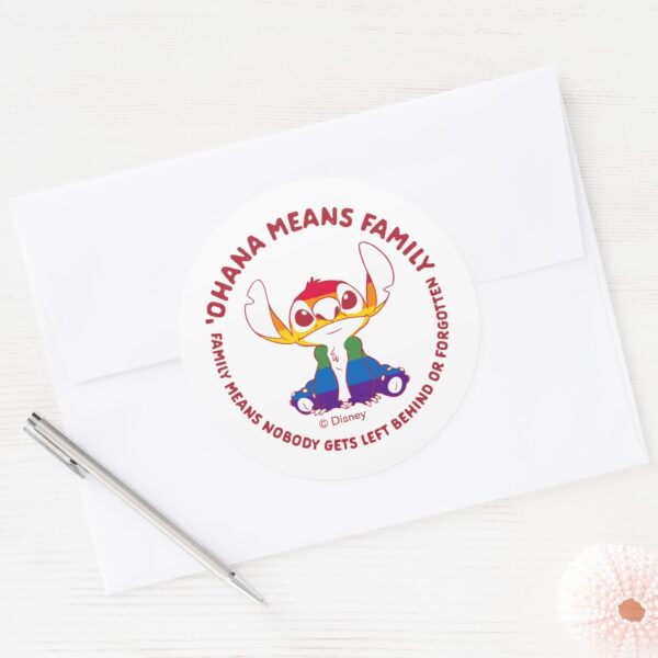 Stitch___Ohana_Means_Family_-_Rainbow_Classic_Round_Sticker_3 Stitch Ohana Means Family Rainbow Classic Round Sticker