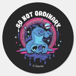 Stitch So Not Ordinary Classic Round Sticker