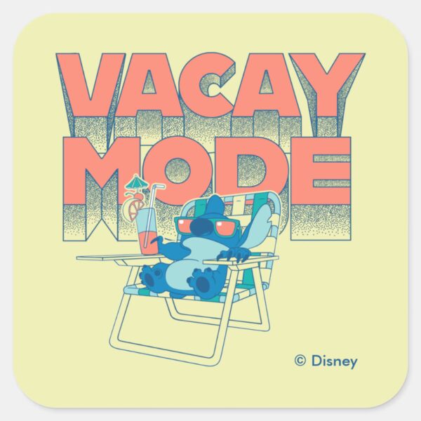 Stitch___Vacay_Mode_Square_Sticker_1 Stitch Vacay Mode Square Sticker
