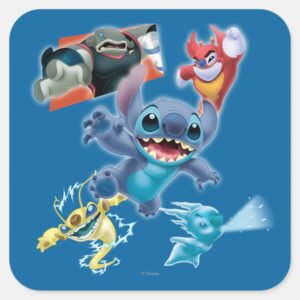 Stitch And Friends Square Sticker
