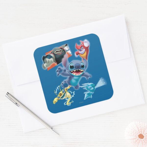 Stitch_and_Friends_Square_Sticker_3 Stitch And Friends Square Sticker