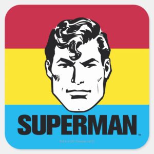 Stripe Boy Superman Square Sticker