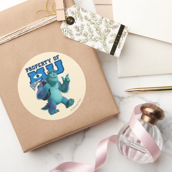 Sulley_Property_of_MU_Classic_Round_Sticker_5 Sulley Property Of MU Classic Round Sticker