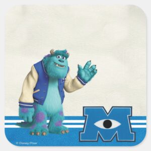 Sulley Waving Square Sticker