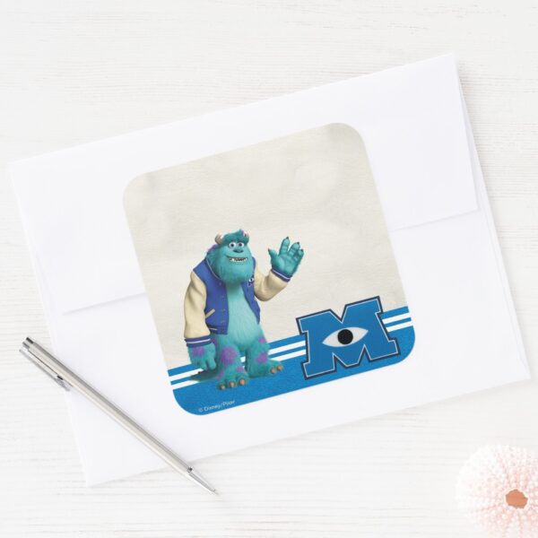 Sulley_Waving_Square_Sticker_3 Sulley Waving Square Sticker