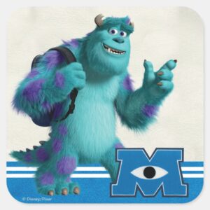 Sulley With Backpack Square Sticker