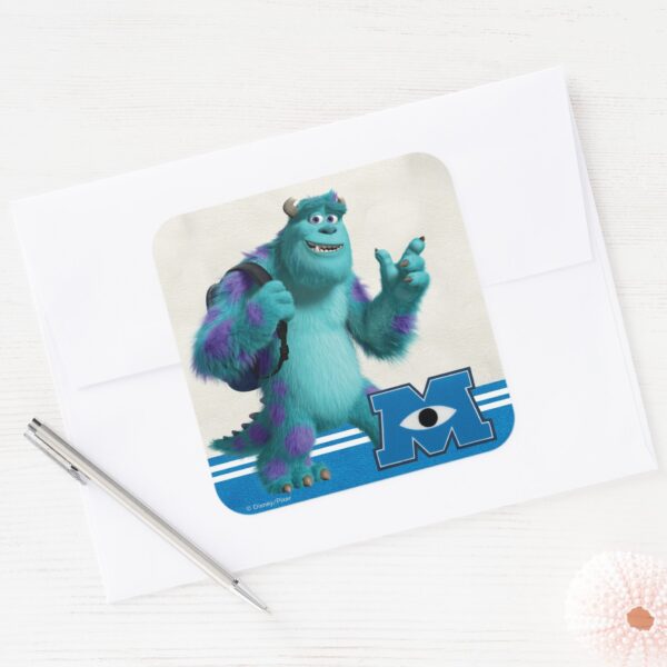 Sulley_with_Backpack_Square_Sticker_3 Sulley With Backpack Square Sticker
