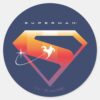 Sunset_Soar_Superman_Shield_Classic_Round_Sticker_1 Sunset Soar Superman Shield Classic Round Sticker