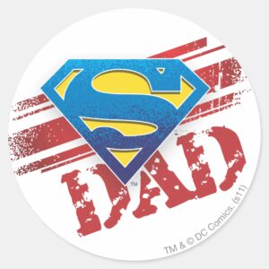 Super Dad Stripes Classic Round Sticker