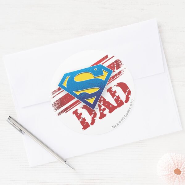 Super_Dad_Stripes_Classic_Round_Sticker_3 Super Dad Stripes Classic Round Sticker