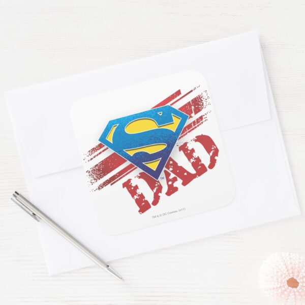 Super_Dad_Stripes_Square_Sticker_3 Super Dad Stripes Square Sticker