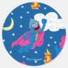 Super_Grover_2.0_Night_Sky_Pattern_Classic_Round_Sticker_1 Super Grover 2.0 Night Sky Pattern Classic Round Sticker