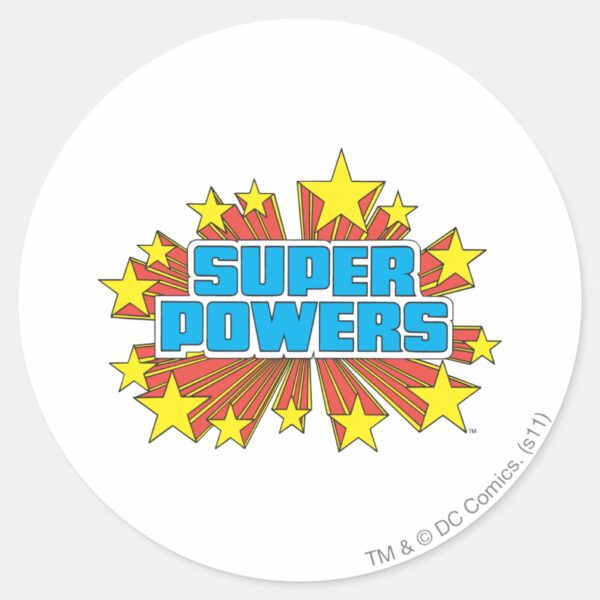 Super_Powers™_Logo_Blue_Classic_Round_Sticker_1 Super Powers™ Logo Blue Classic Round Sticker
