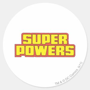Super Powers™ Logo Yellow Classic Round Sticker