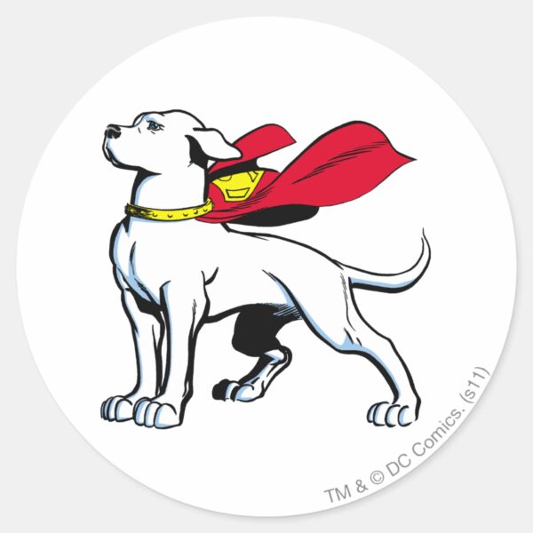 Superdog_Krypto_Classic_Round_Sticker_1 Superdog Krypto Classic Round Sticker