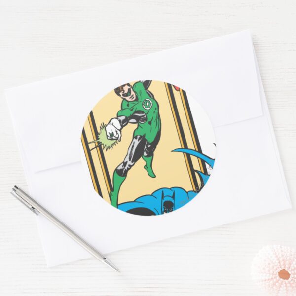 Superheroes_In_Action_Classic_Round_Sticker_3 Superheroes In Action Classic Round Sticker