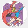 Superheroines_In_Action_Classic_Round_Sticker_1 Superheroines In Action Classic Round Sticker