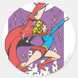 Superheroines In Action Classic Round Sticker