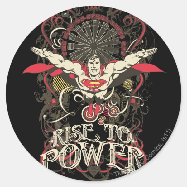 Superman_-_It's_Showtime!_Poster_Classic_Round_Sticker_1 Superman Its Showtime Poster Classic Round Sticker