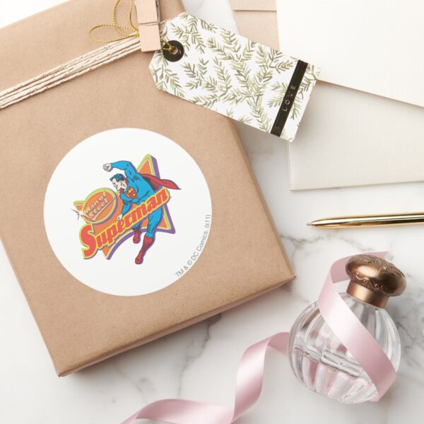 Superman_-_Man_of_Steel_Classic_Round_Sticker_5 Superman Man Of Steel Classic Round Sticker