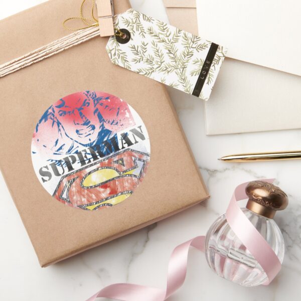 Superman_28_classic_round_sticker_5 Superman 28 Classic Round Sticker