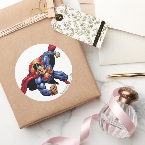 Superman_31_classic_round_sticker_5 Superman 31 Classic Round Sticker