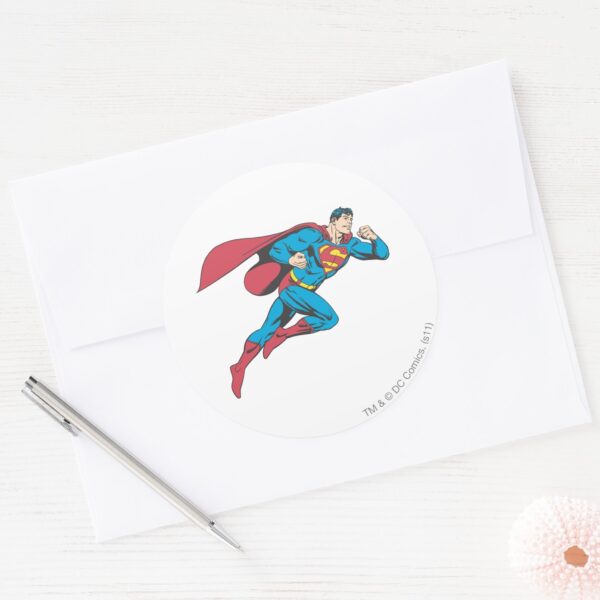 Superman_64_classic_round_sticker_3 Superman 64 Classic Round Sticker