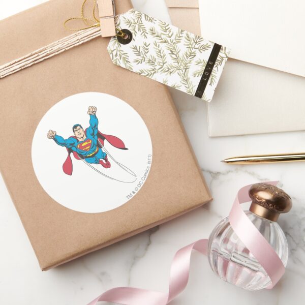 Superman_65_classic_round_sticker_5 Superman 65 Classic Round Sticker