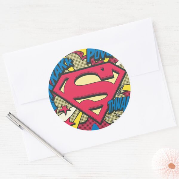 Superman_66_classic_round_sticker_3 Superman 66 Classic Round Sticker