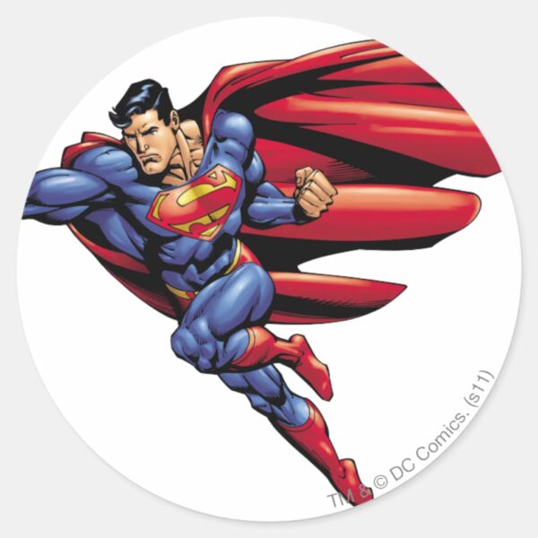 Superman_73_classic_round_sticker_1 Superman 73 Classic Round Sticker