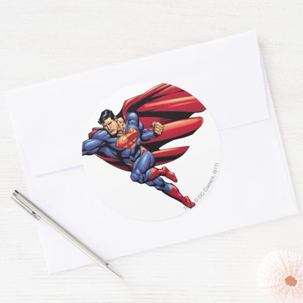 Superman_73_classic_round_sticker_3 Superman 73 Classic Round Sticker