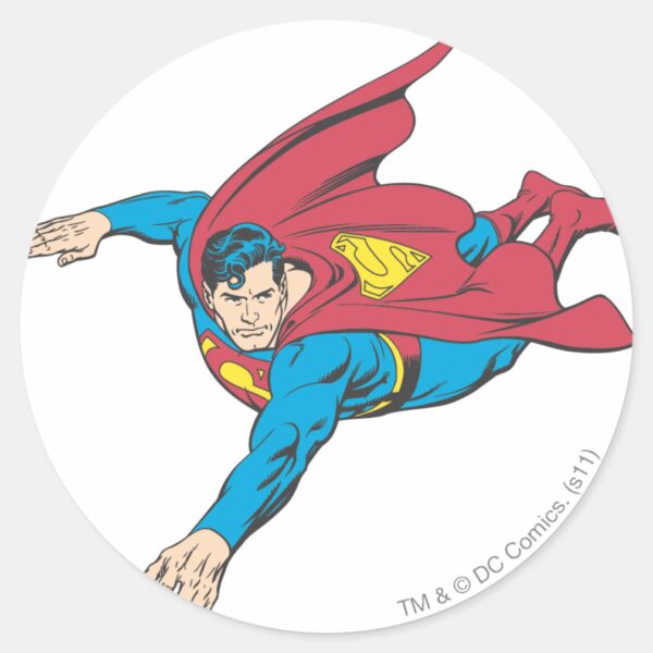 Superman_90_classic_round_sticker_1 Superman 90 Classic Round Sticker
