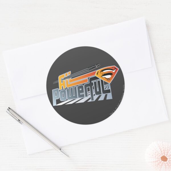 Superman_All_Powerful_Classic_Round_Sticker_3 Superman All Powerful Classic Round Sticker